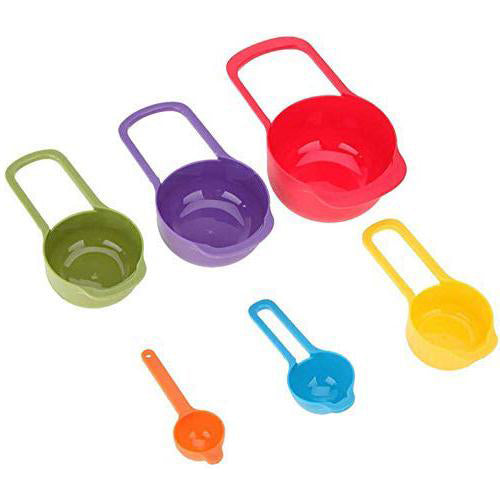 Colorful plastic measuring spoons with measurement marks Colorful plastic measuring spoons with measurement marks